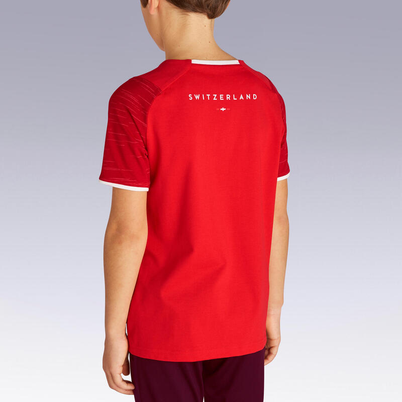 Camiseta de fútbol Suiza Niños Kipsta F100 2022