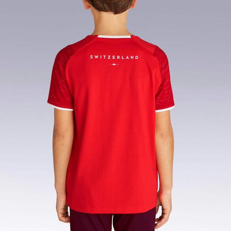 Camiseta de fútbol Suiza Niños Kipsta F100 2022
