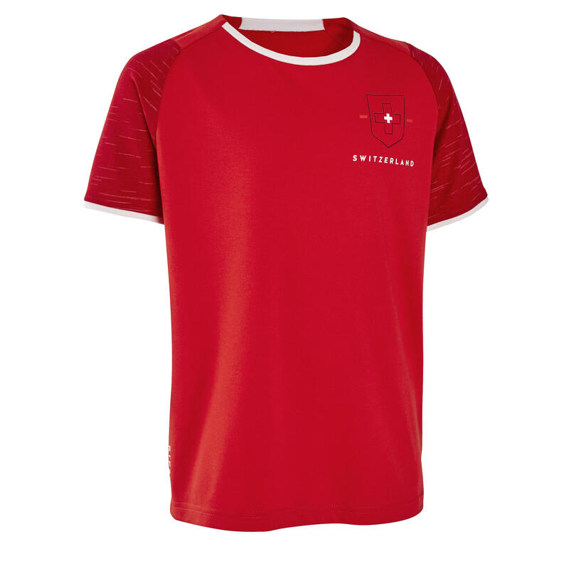 Camiseta de fútbol Suiza Niños Kipsta F100 2022