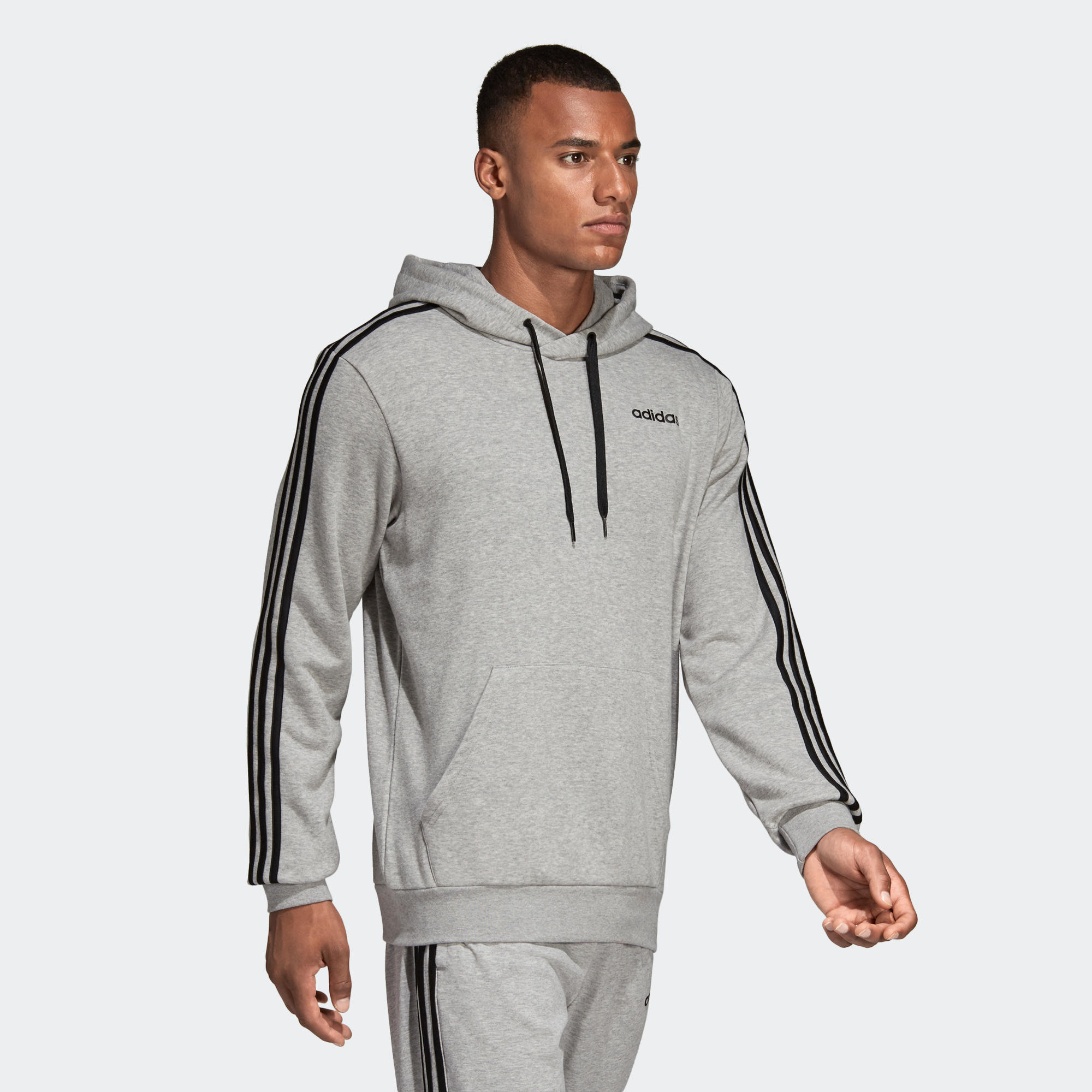 ADIDAS PÁNSKA MIKINA NA CVIČENIE S KAPUCŇOU SIVÁ 500 L · záber 4