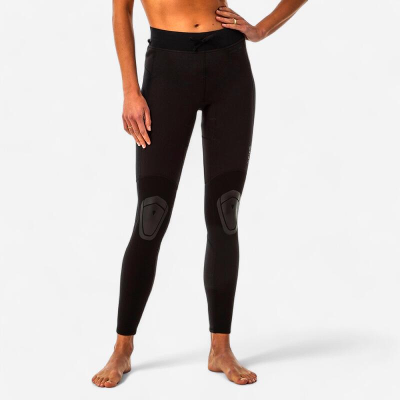 900 women's anti-UV neoprene black surfing leggings - Decathlon