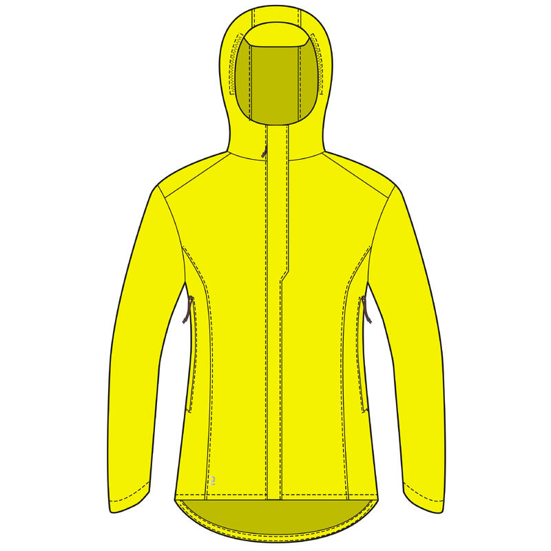 CHAQUETA IMPERM. CICLISMO URBANO MUJER 120 AMARILLO FLUO C. EPI VISIBILIDAD DÍA