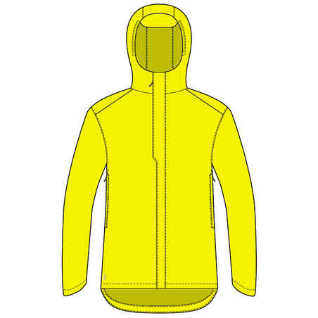 Btwin UC100, High Visibility and Waterproof City Bike Rain Jacket, Men's