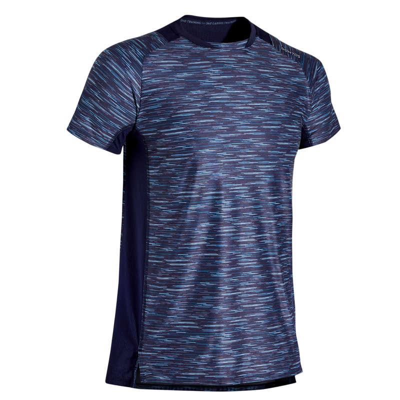 FITNESS CARDIO CONFIRMED MAN OUTFIT Fitness and Gym - T-Shirt FTS 500 S10 - Blue DOMYOS - Fitness and Gym