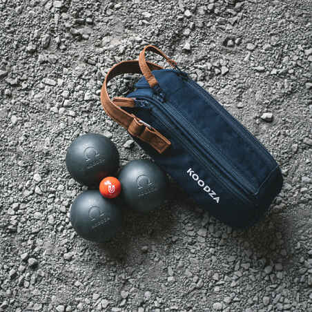 Ημιάκαμπτη τσάντα για 3 μπάλες Petanque - Μπλε