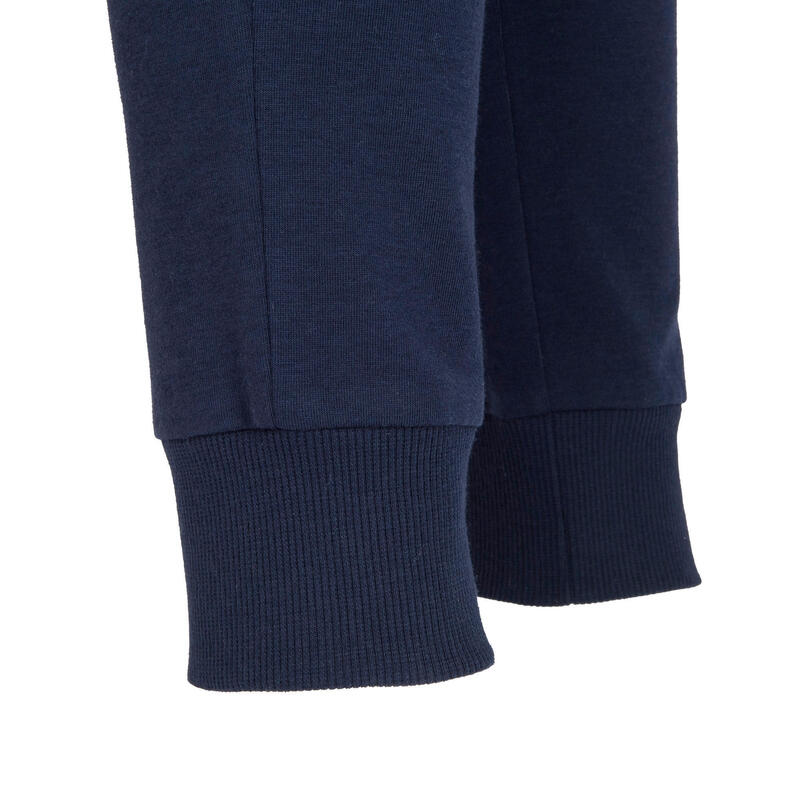 Boys' Wide Light Breathable Cotton Gym Bottoms 500 - Navy Blue