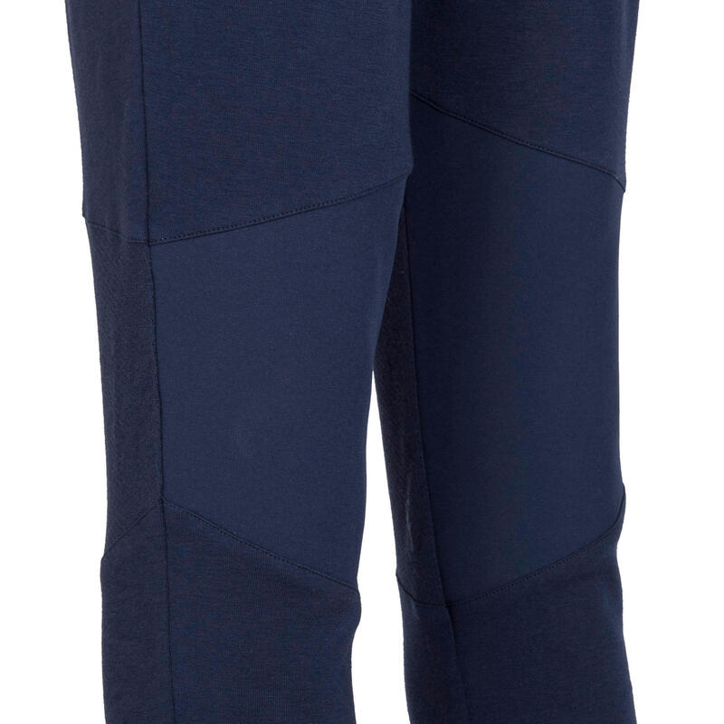 Boys' Wide Light Breathable Cotton Gym Bottoms 500 - Navy Blue