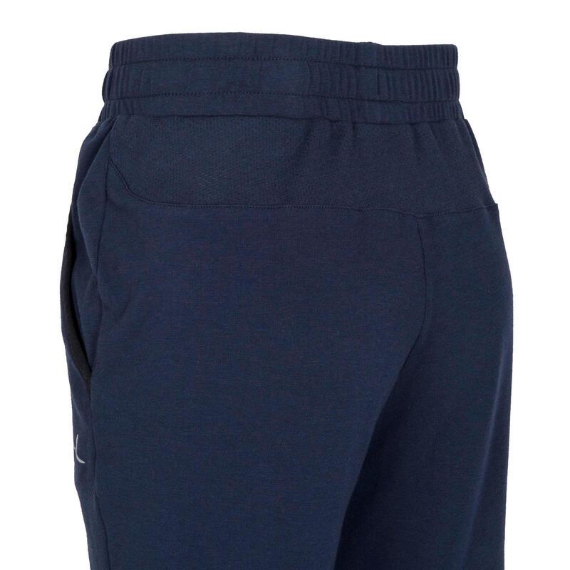 Boys' Wide Light Breathable Cotton Gym Bottoms 500 - Navy Blue