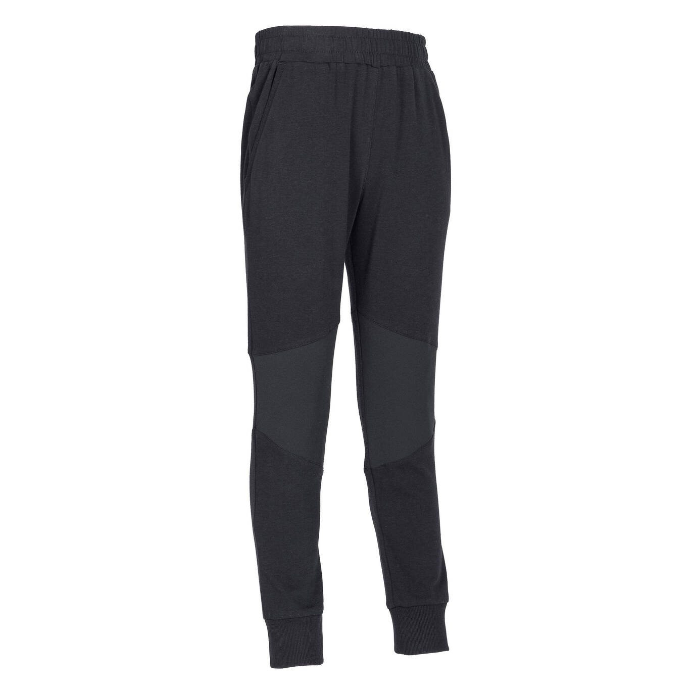 Kids' Loose-Fit Cotton Jogging Bottoms 500 - Black