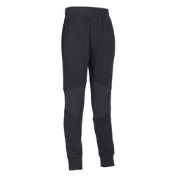 Boys' Wide Light Breathable Cotton Gym Bottoms 500 - Black