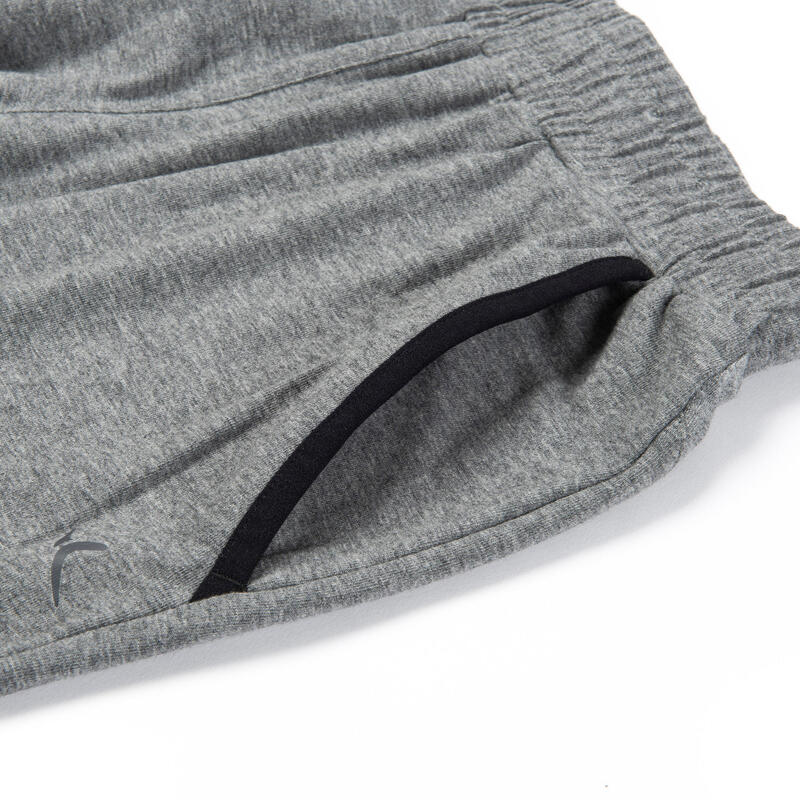 Boys' Wide Light Breathable Cotton Gym Bottoms 500 - Grey