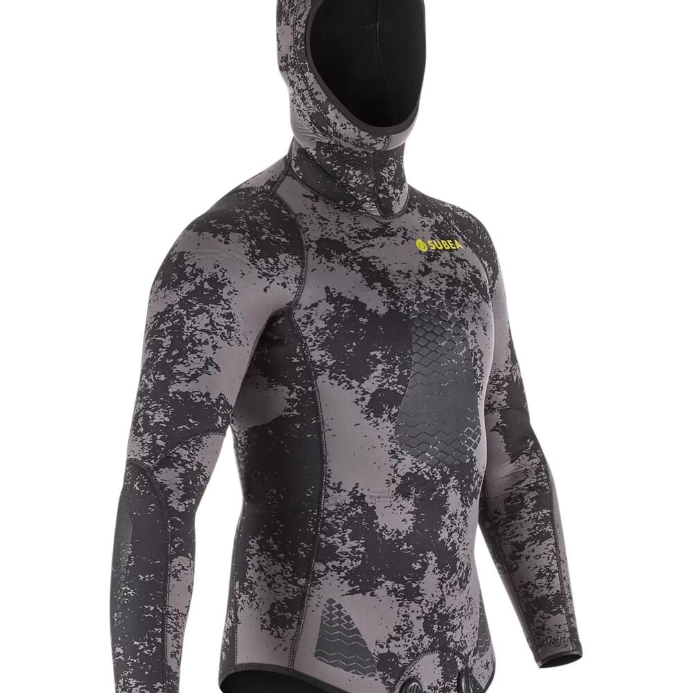 SUBEA Veste chasse camo noir SPF 500 PE19 AH19