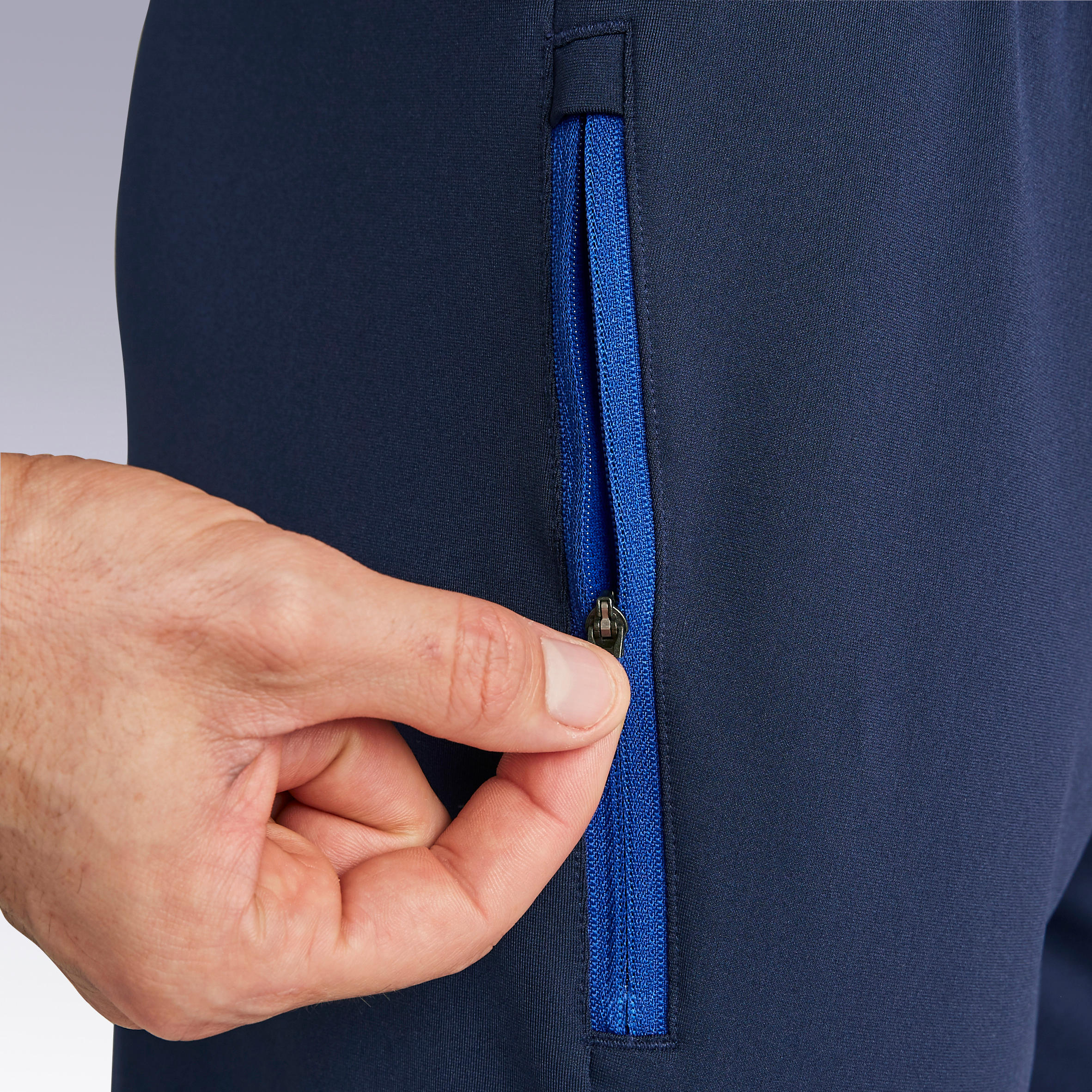 Adult Long Football Shorts T500 - Dark Blue 5/12