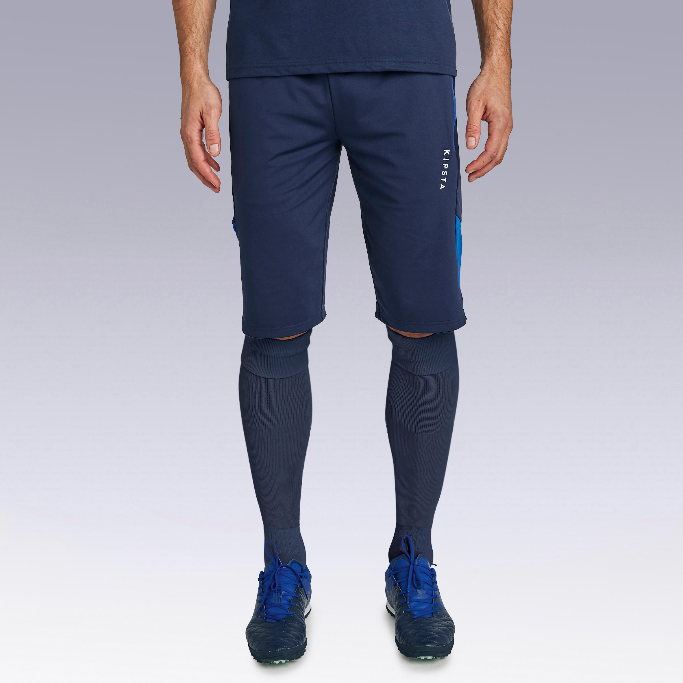 Adult Long Football Shorts T500 - Dark Blue 4/12