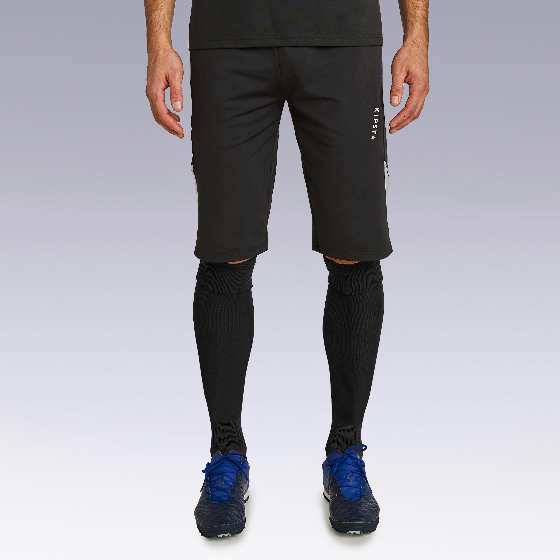Adult Long Football Shorts T500 - Black 4/13