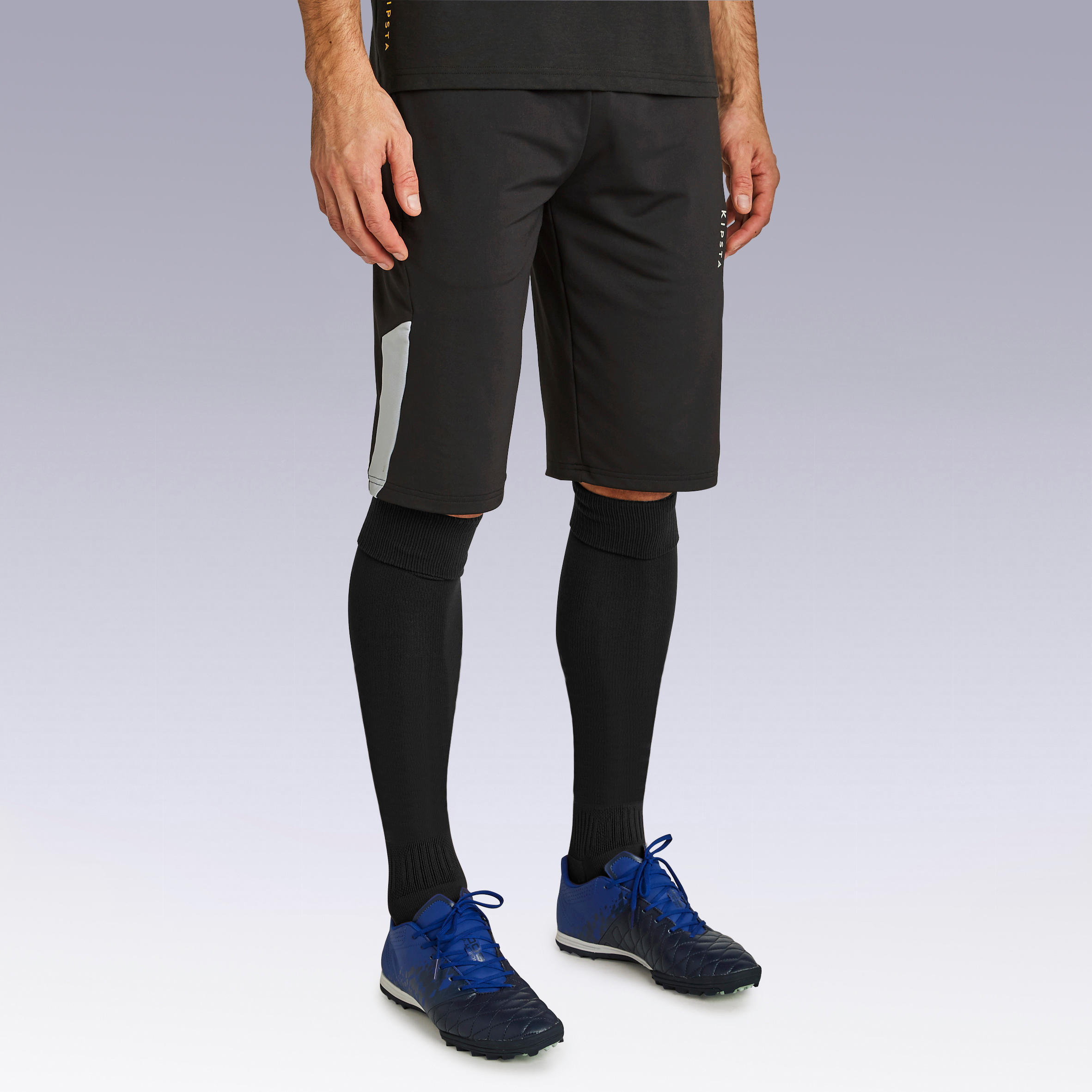 Adult Long Football Shorts T500 - Black 2/13