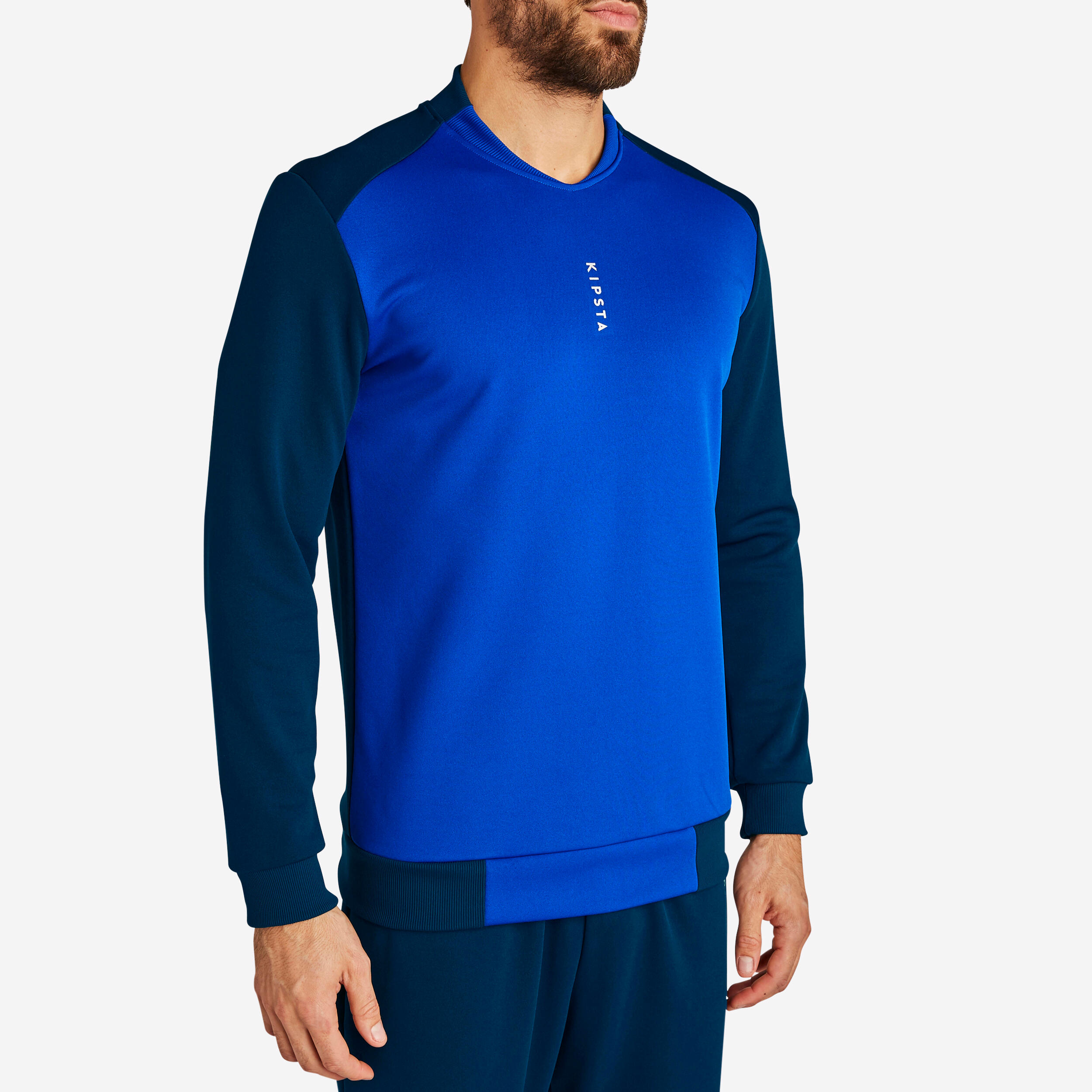 Kipsta - Sweat De Football T100 Bleu Foncé - Sweat-shirt - Football / Futsal / Sepak - Bleu - 40m - Decathlon
