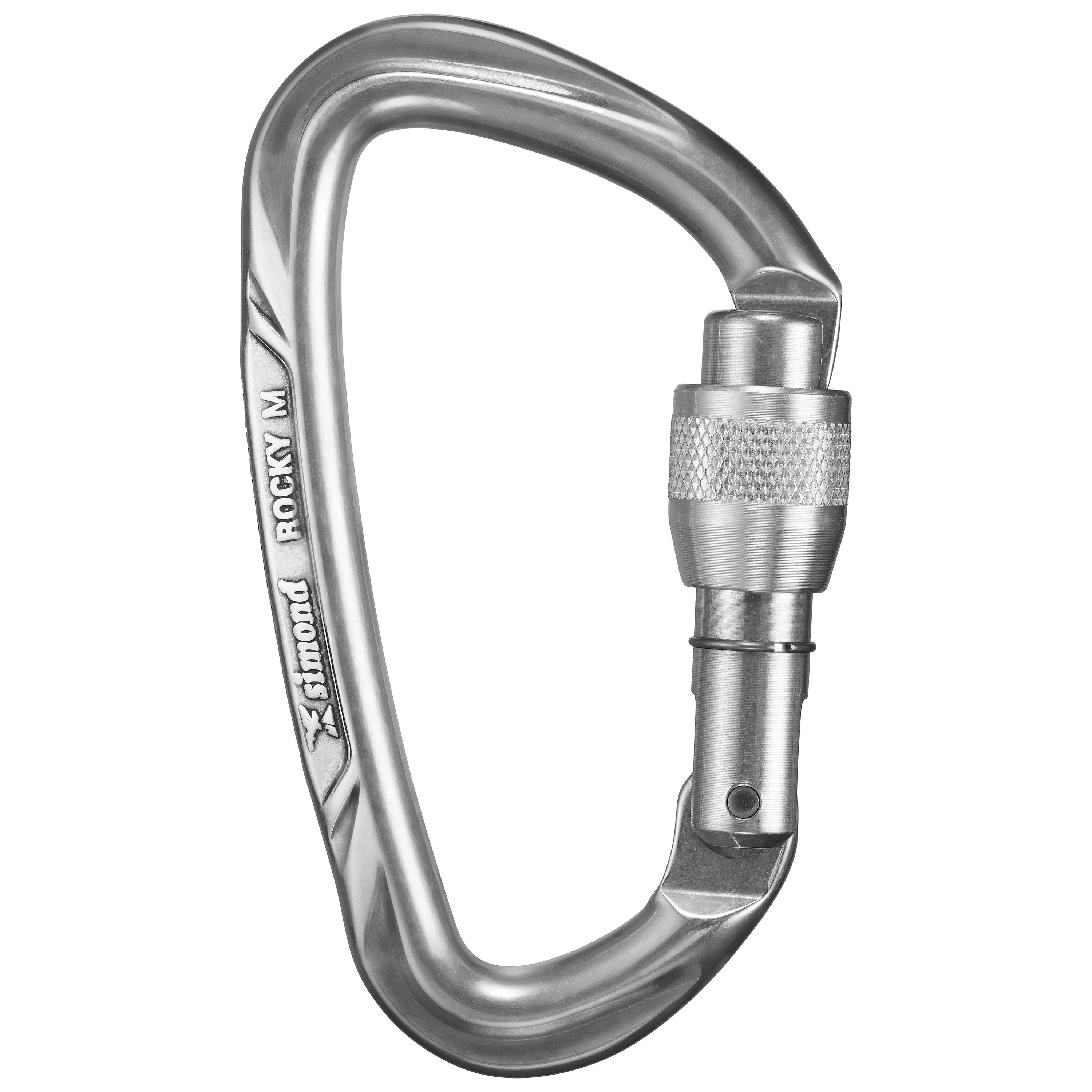 SIMOND CLIMBING AND MOUNTAINEERING SCREWGATE CARABINER - ROCKY M POLISHED
