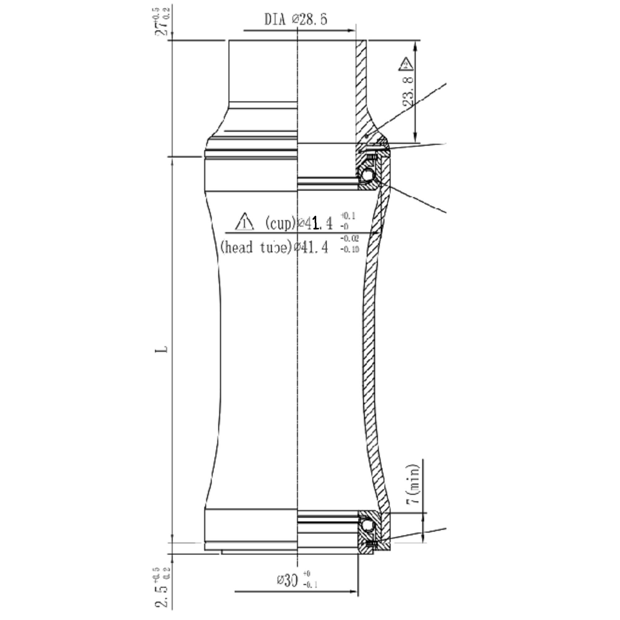 "1 1/8"" Semi-Integrated Headset - ZS41.4/28.6 ZS41.4/30 Black"