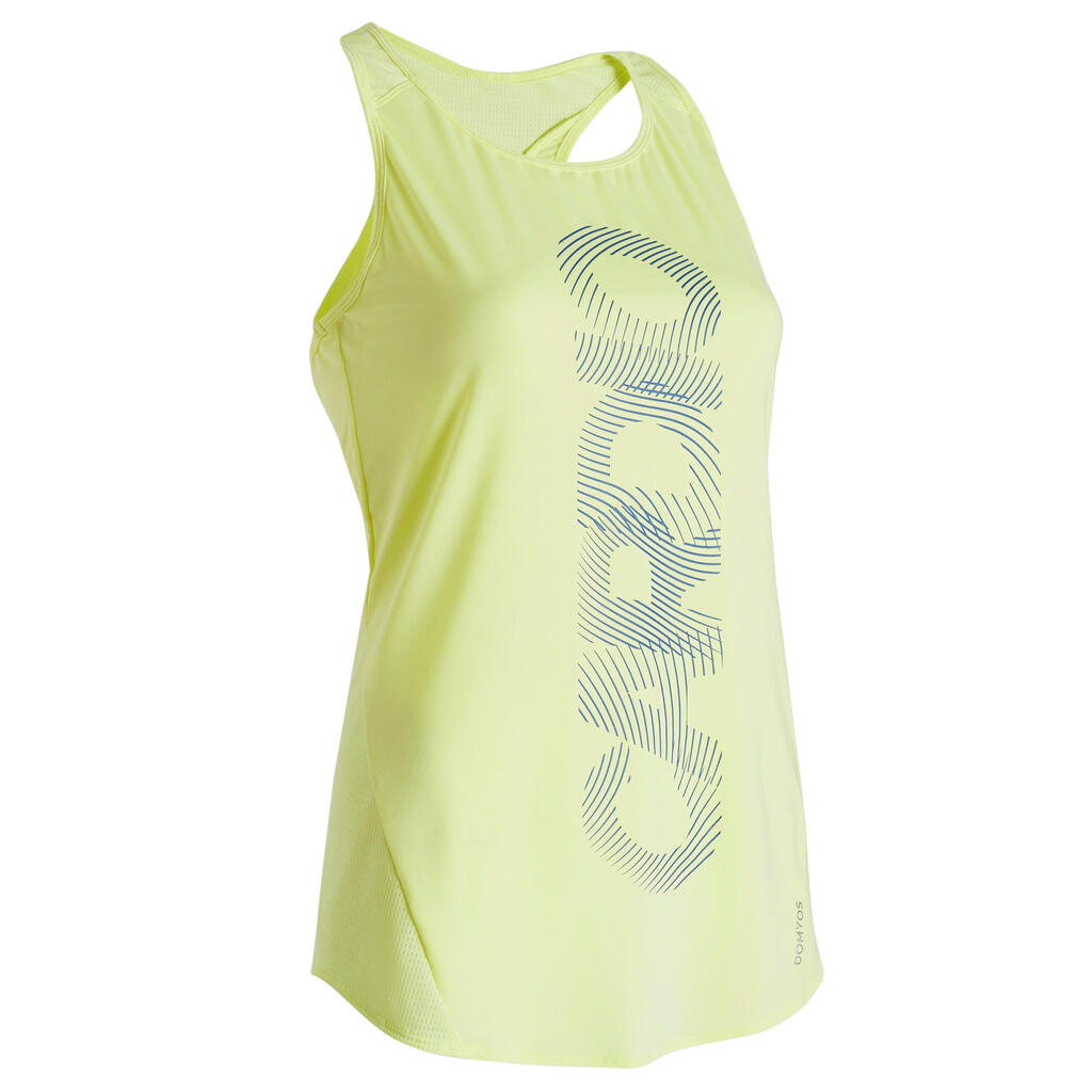 Top lang Rundhalsausschnitt Fitness Cardio Damen grün