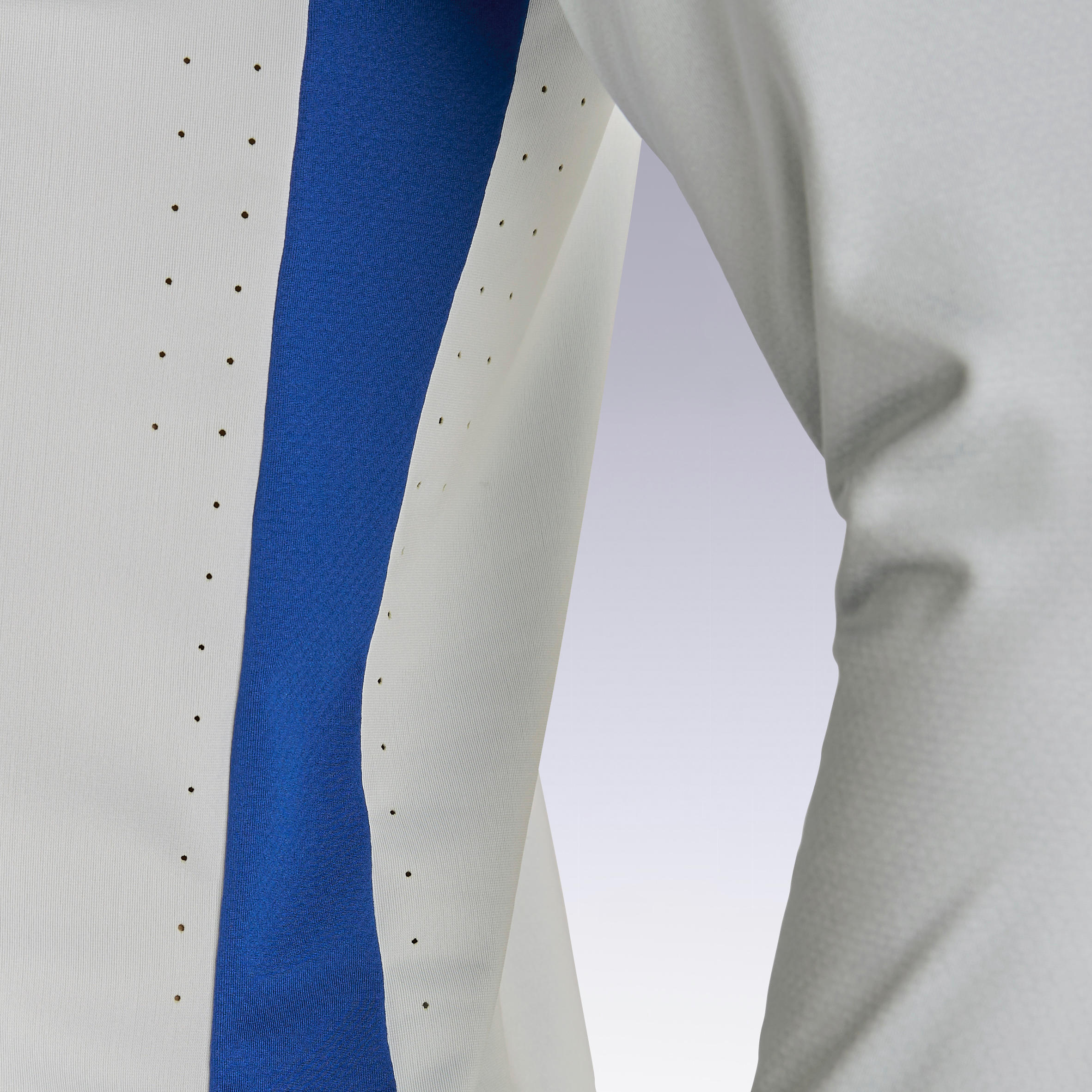 Camisola de Futebol TRAXIUM Meio-Fecho Adulto Cinza Claro e Azul 12/16