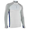 Adult 1/2 Zip Football Sweatshirt Traxium - Light Grey/Blue