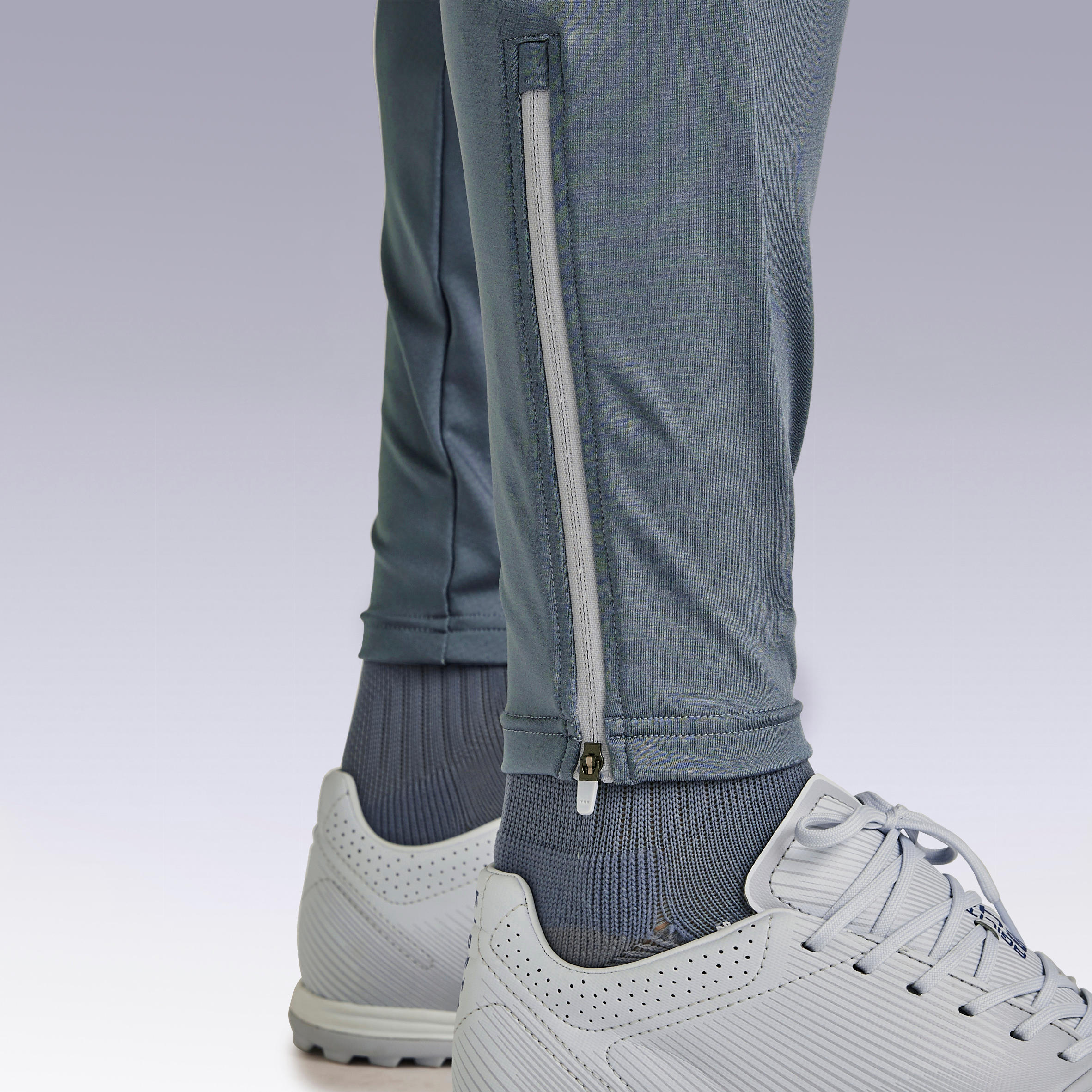 Pantalons de xandall Futbol Adult Kipsta T540 gris blau 9/13