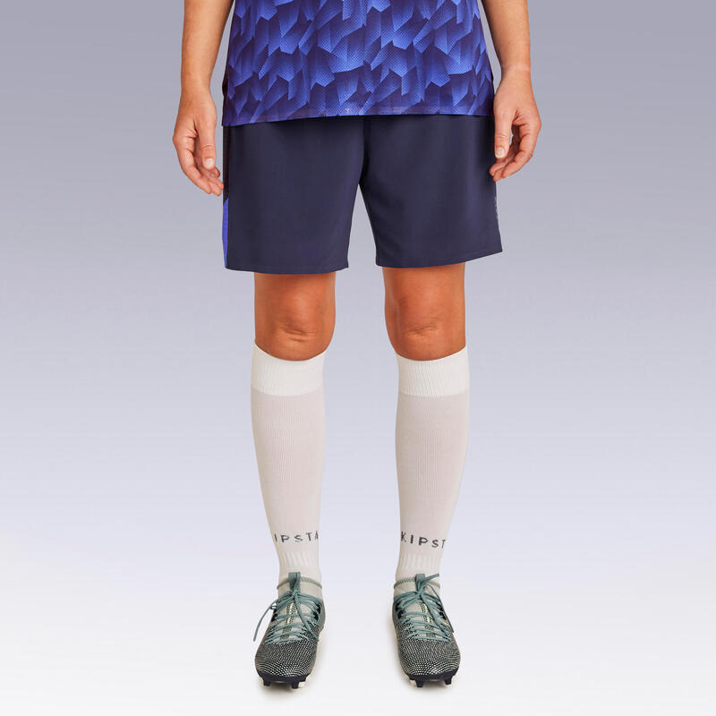 Short de football femme F900 bleu.