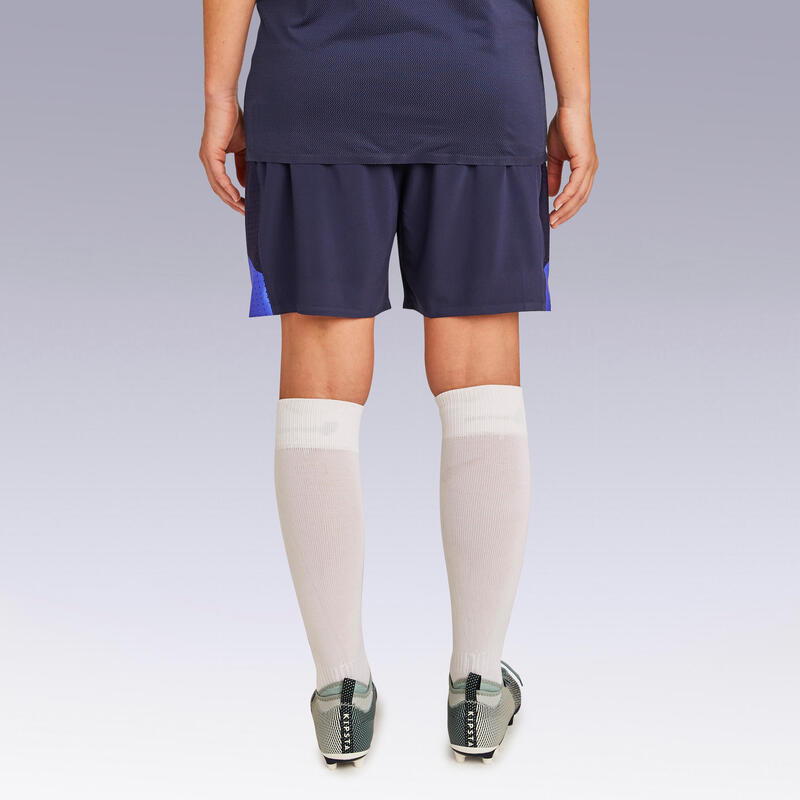 Short de football femme F900 bleu.