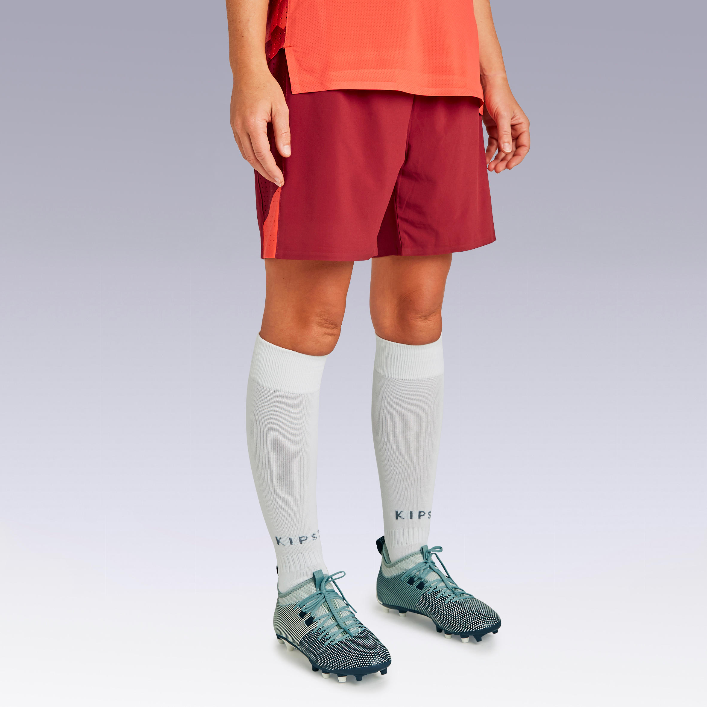 Women's Football Shorts F900 - Red/Burgundy 2/10