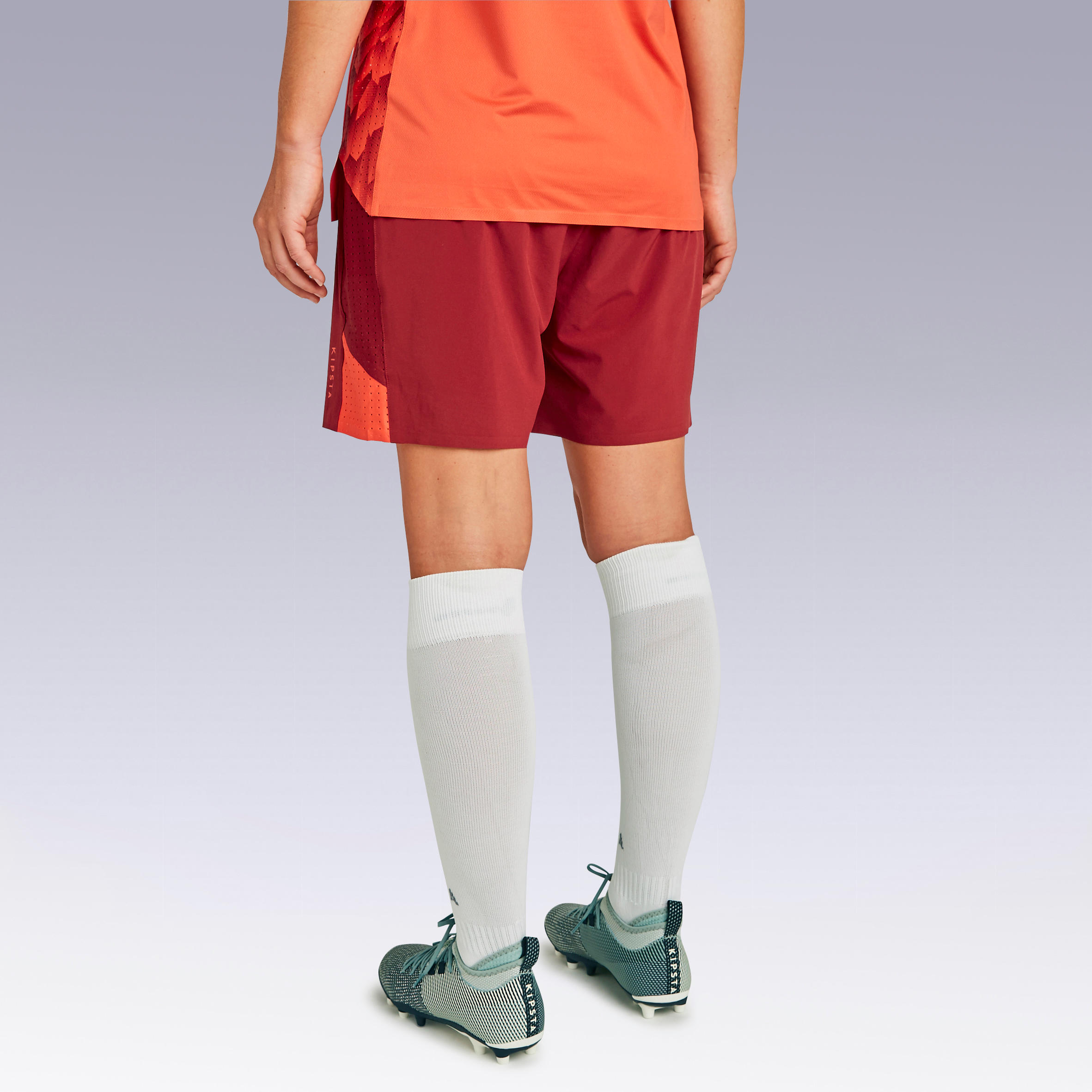 Women's Football Shorts F900 - Red/Burgundy 3/10