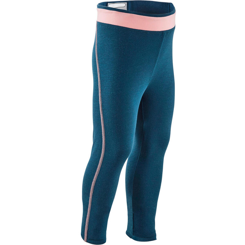 Legging fille respirant - 500 bleu de 1 an à 6 ans