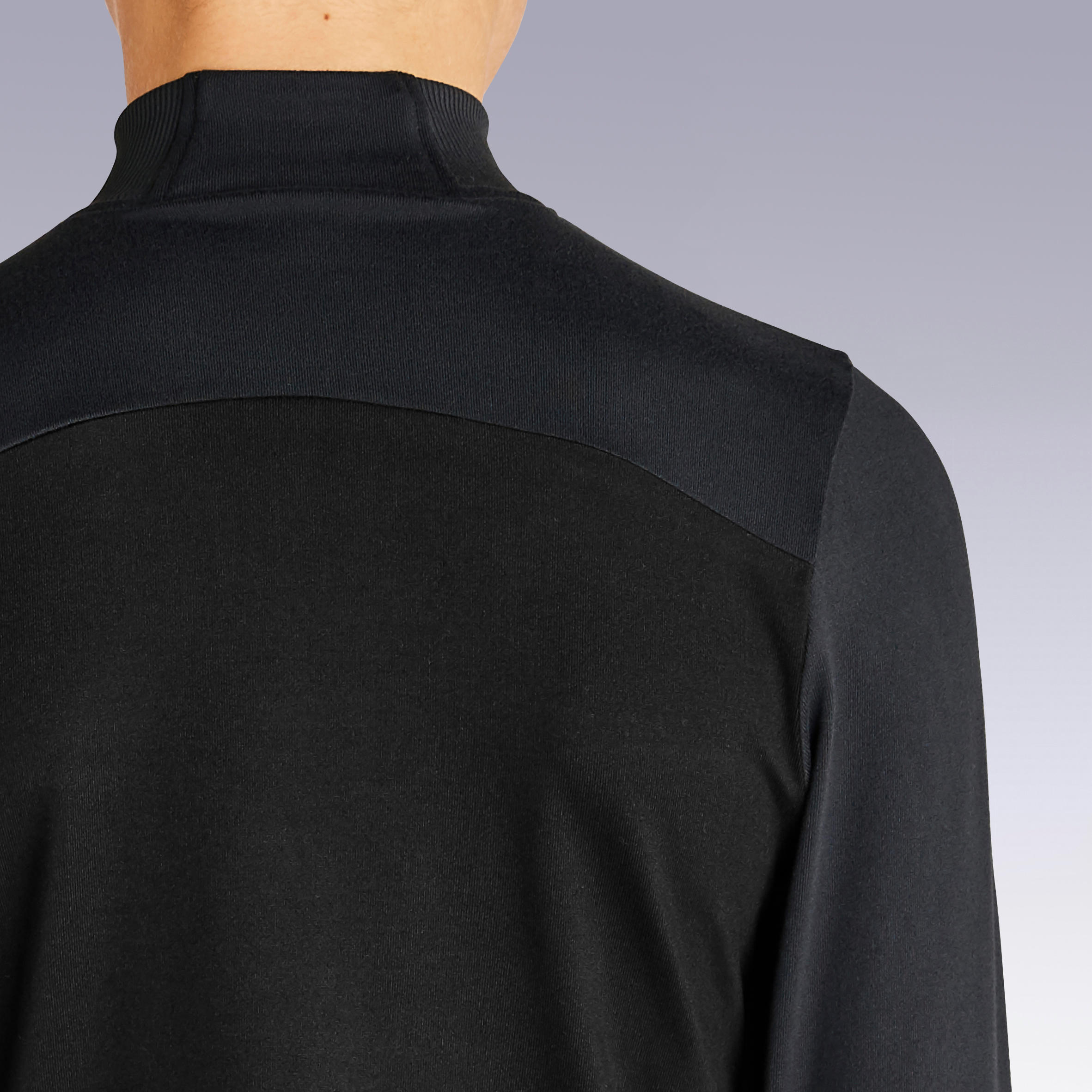 Kids' Football Half-Zip Training Sweatshirt T500 - Black/Grey 7/14