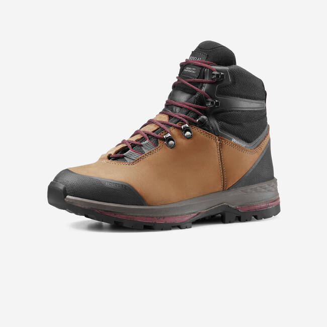 Buy Waterproof Leather Mountain Trekking Boots - MT100 Leather Online