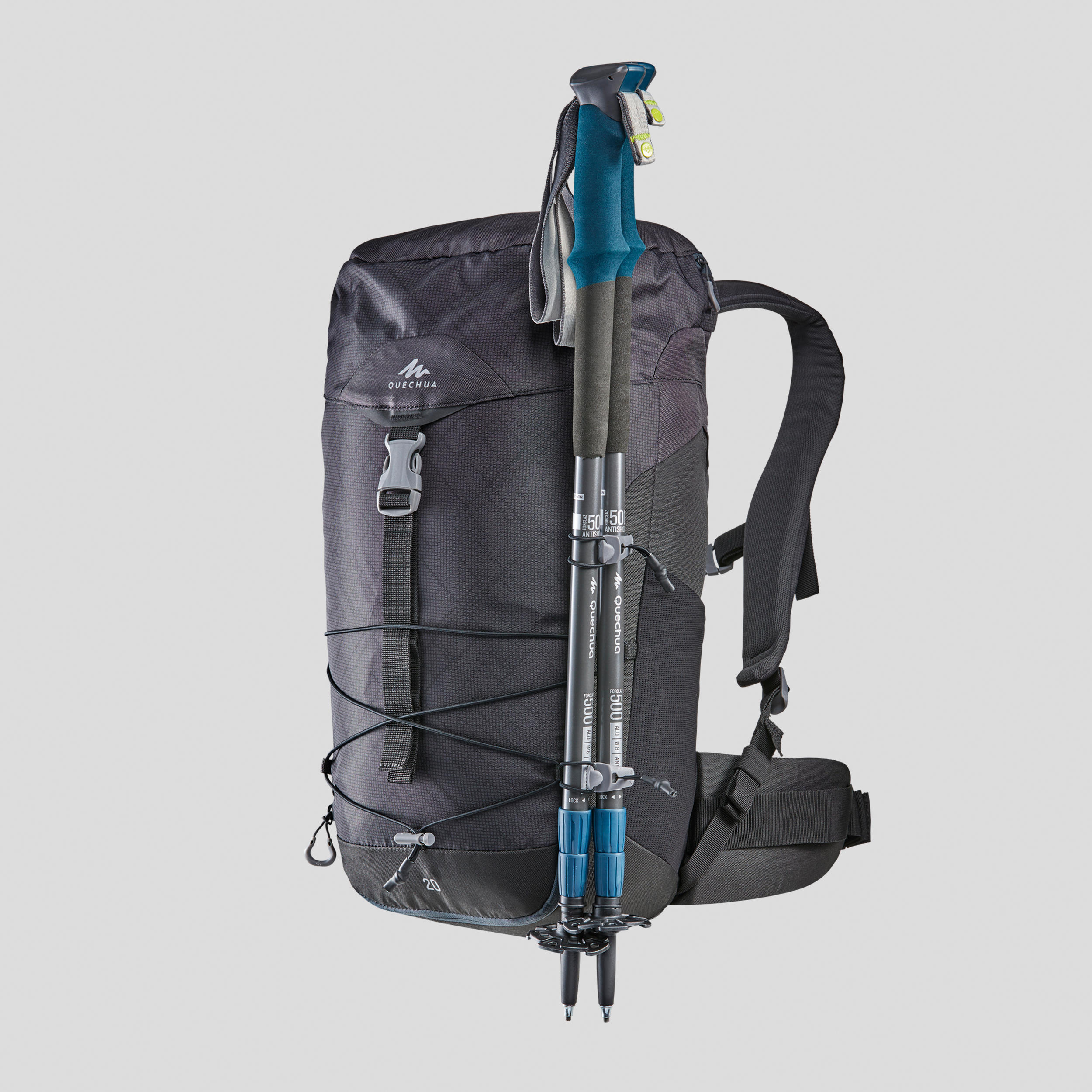 20 L Hiking Backpack - MH 100 Black - QUECHUA