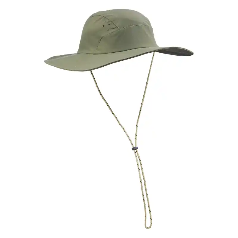 Men's anti-UV mountain trekking hat - TREK 500 - Khaki