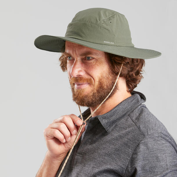 Trekking Anti-UV Hat Forclaz Trek 500 - Khaki