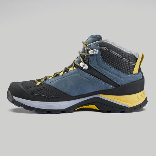 Men’s Mountain Hiking Waterproof boots Mid MH500 Blue/Yellow