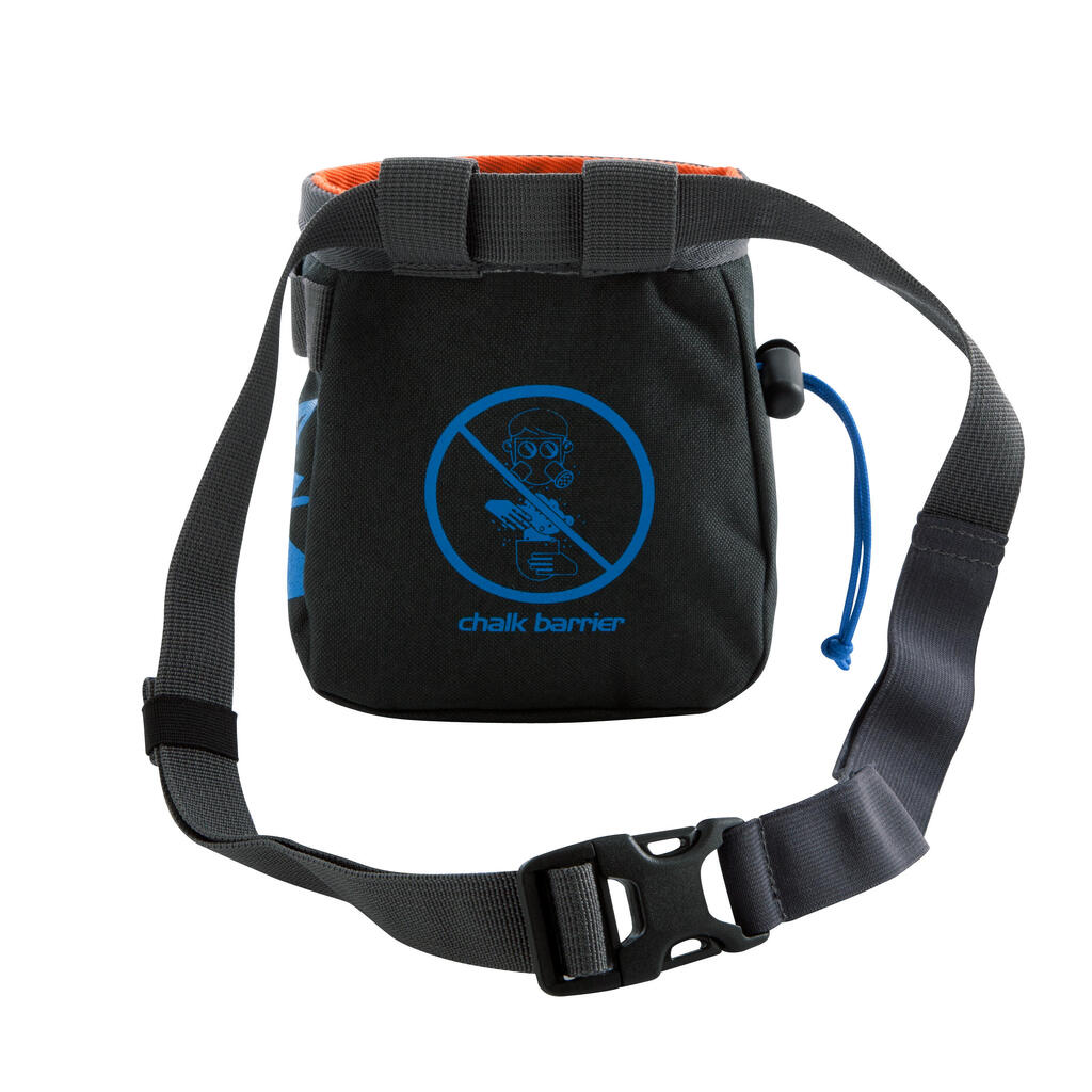 CLIMBING CHALK BAG VERTIKA CHALK-BARRIER SIZE L - BLACK/BLUE