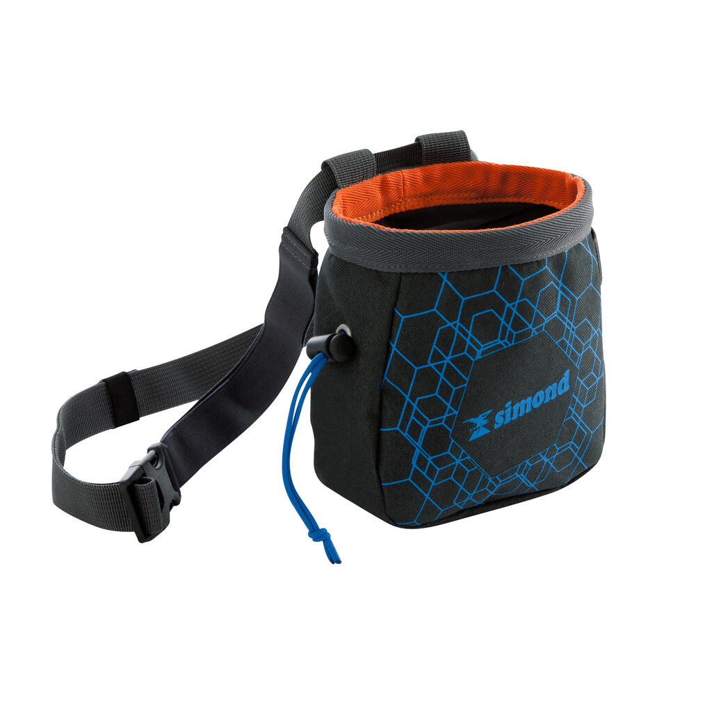 CLIMBING CHALK BAG VERTIKA CHALK-BARRIER SIZE L - BLACK/BLUE