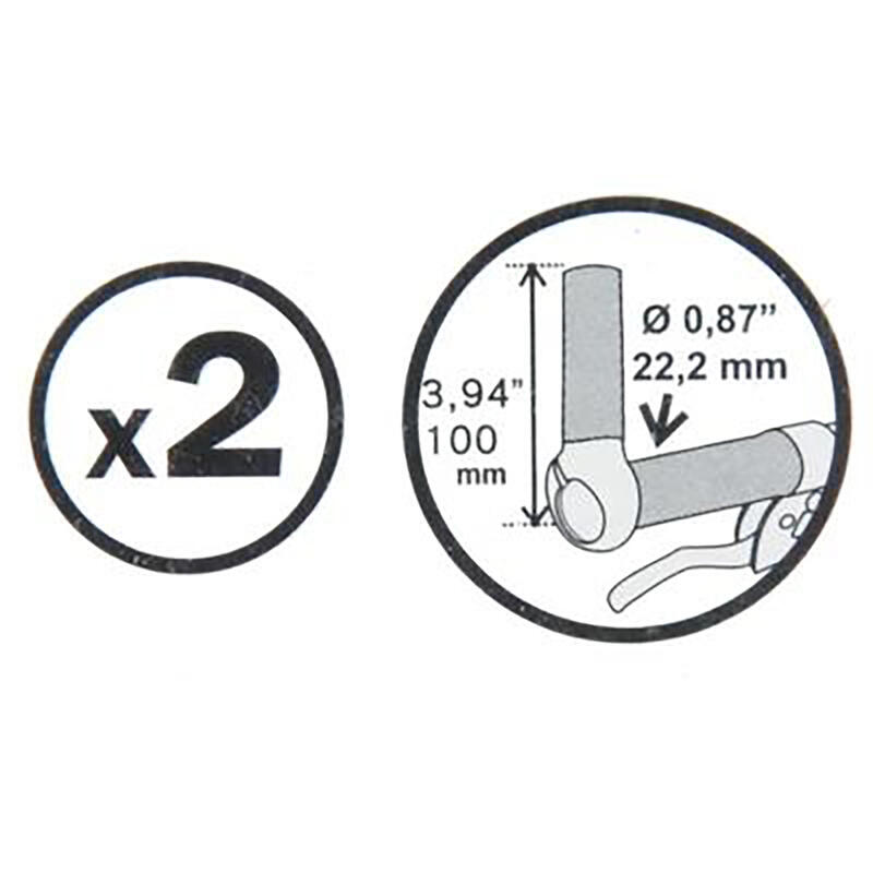 Rechte bar-ends 100 mm zwart