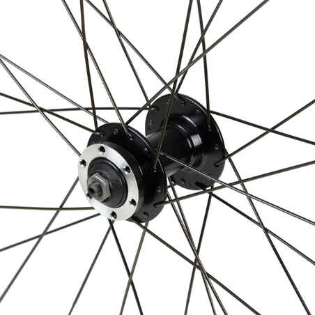Wheel 28" Front Double-Walled Rim Disc Brake Quick Release Hybrid Bike - Black