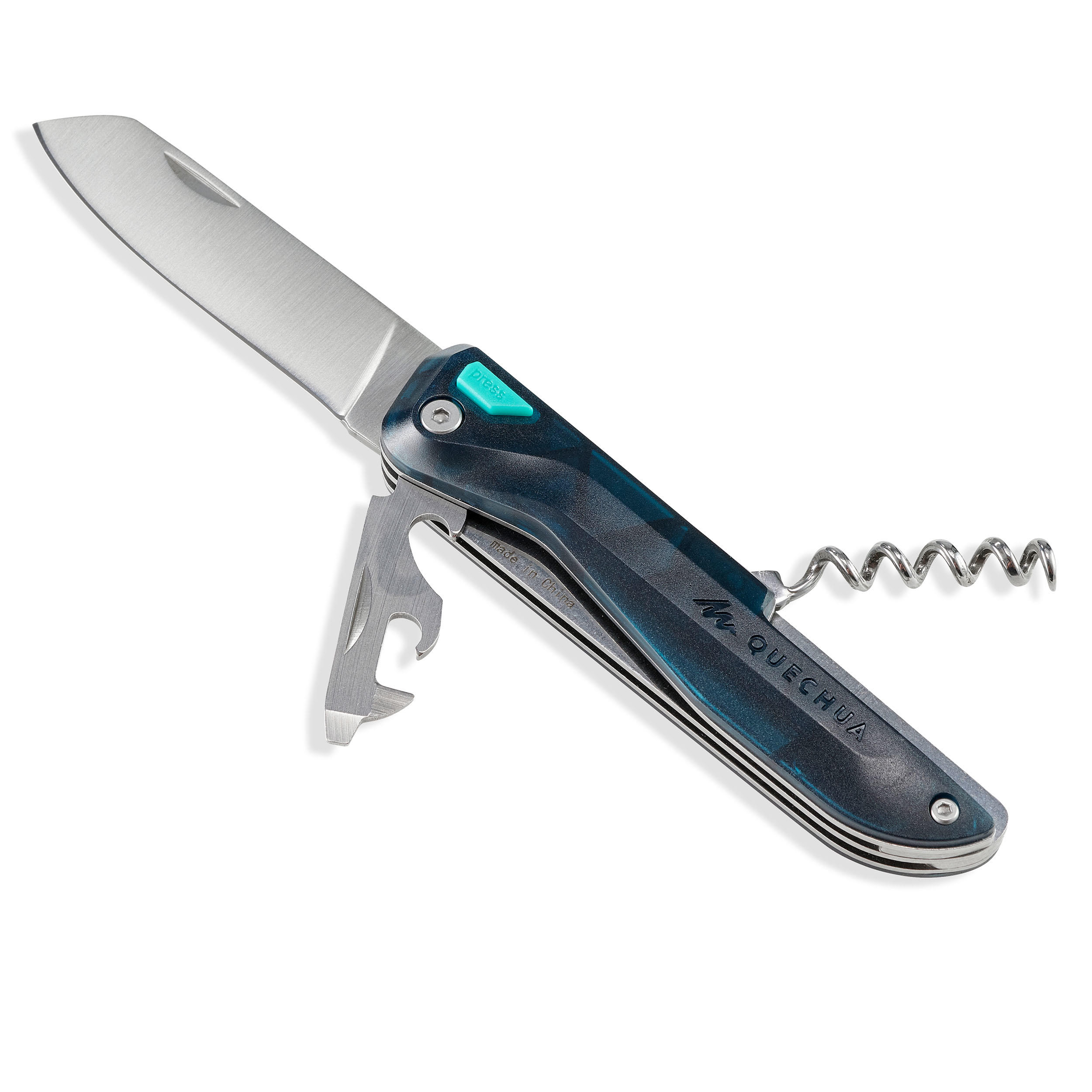 Multifunktionskniv För Vandring Mh500 Med Säkerhetsspärr
