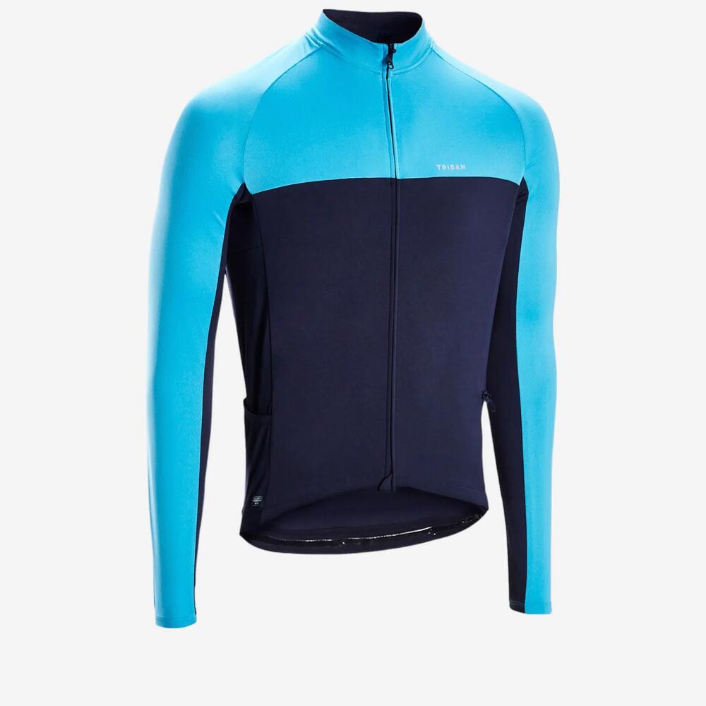 MAILLOT MANCHE LONGUE RC100 UVP BLEU