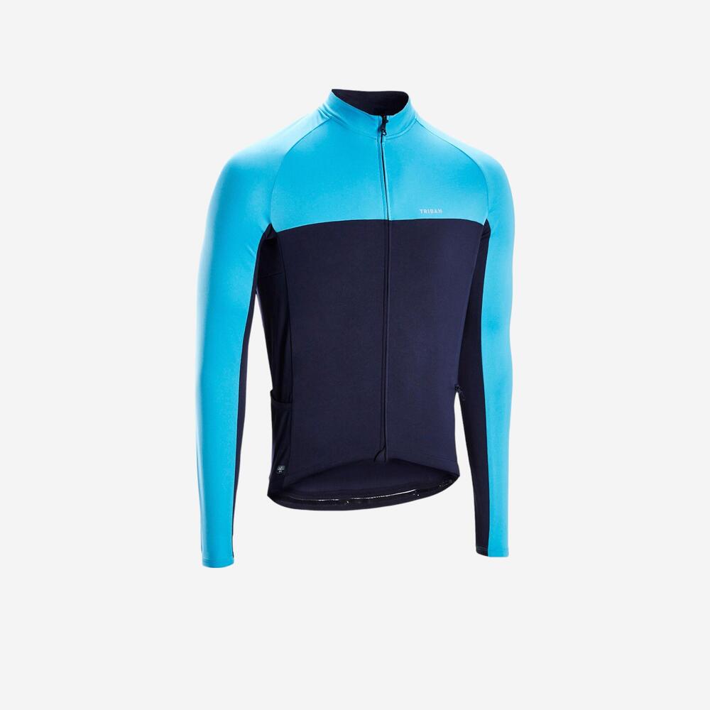 Fahrradtrikot langarm - RC100 UVP blau