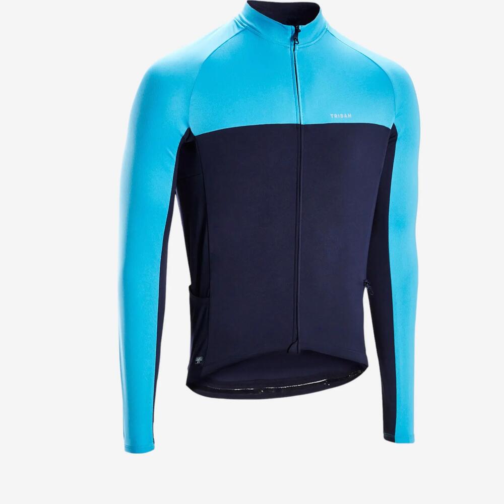 MAILLOT MANCHE LONGUE RC100 UVP BLEU