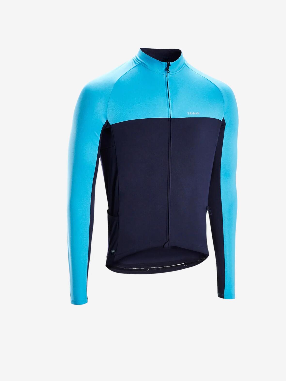 MAILLOT MANCHE LONGUE RC100 UVP BLEU