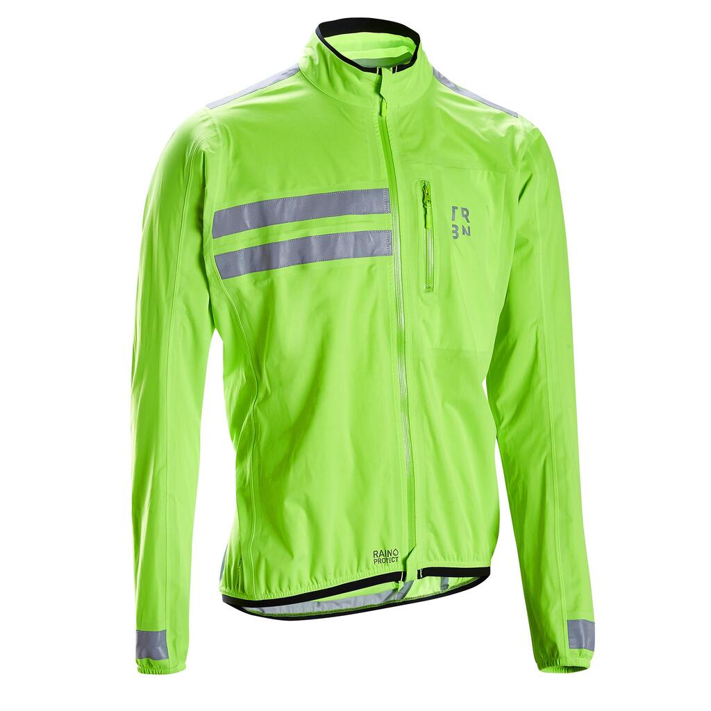 CHAQUETA IMPERMEABLE CICLISMO DE HOMBRE RUTA REFLECTANTE RC500