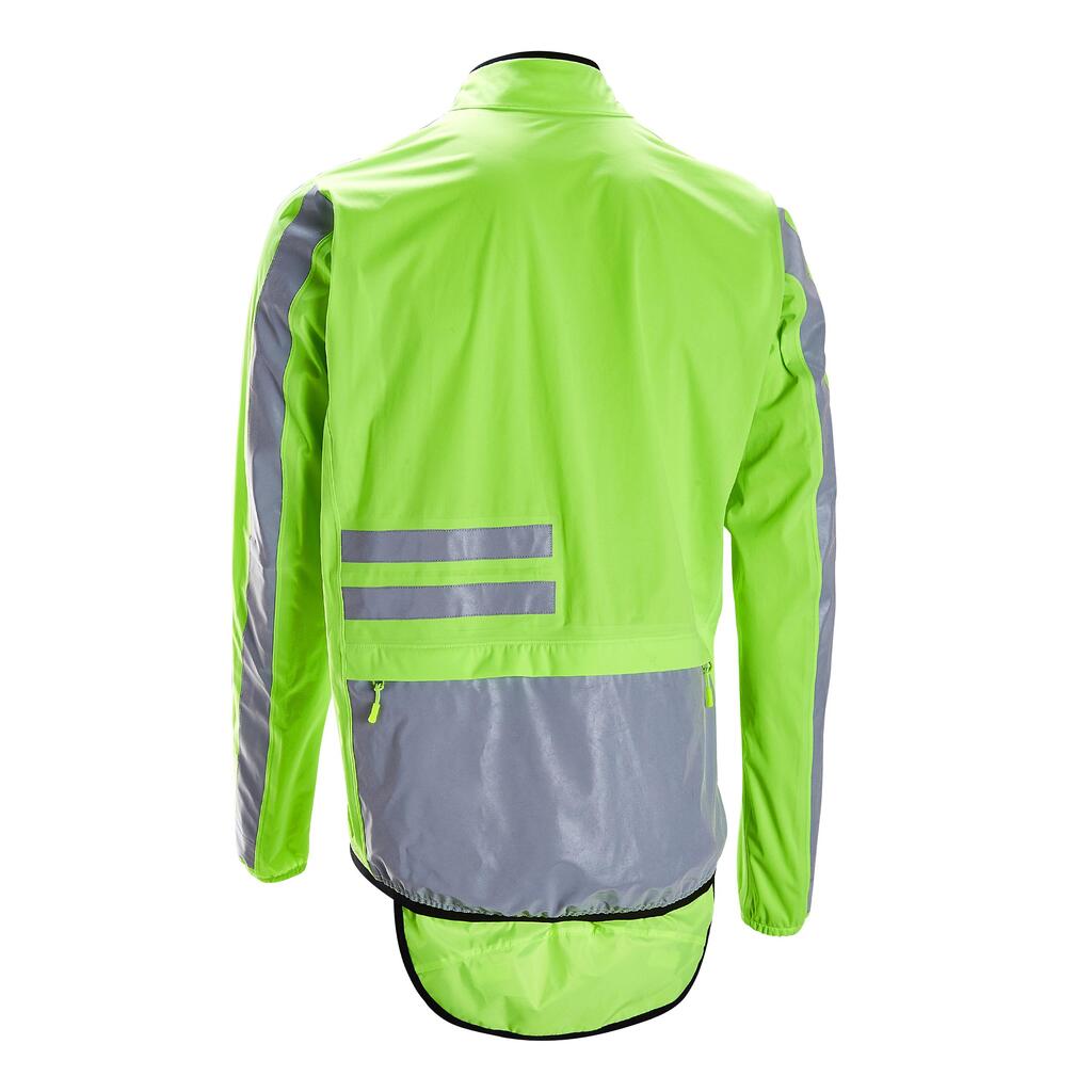 CHAQUETA IMPERMEABLE CICLISMO DE HOMBRE RUTA REFLECTANTE RC500