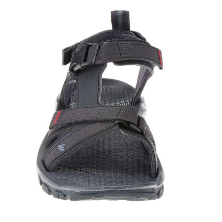 Sivo-crvene muške sandale za pešačenje NH500